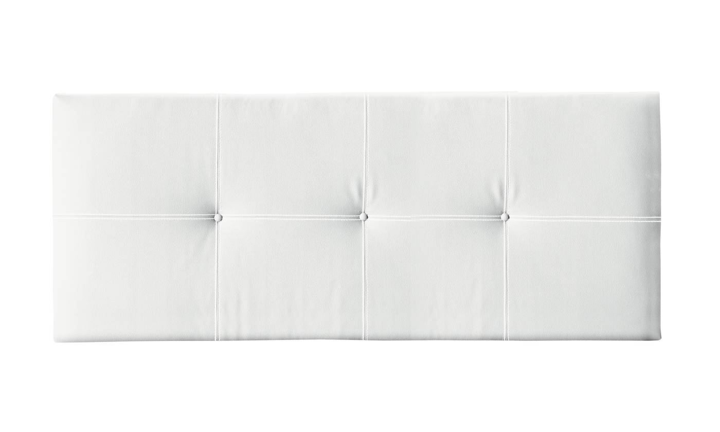 Cabezal cama matrimonio, tapizado de polipiel color blanco
